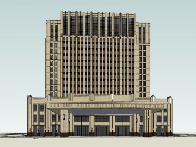 Sketchup商业模型|商业建筑，现代风格