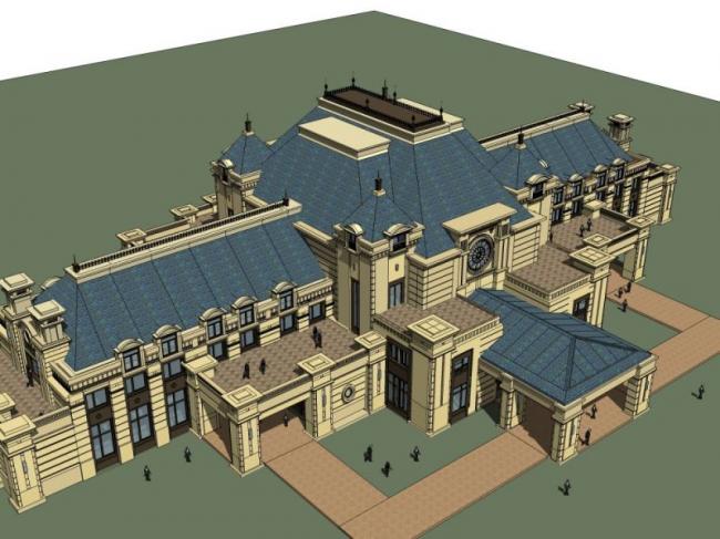 Sketchup商业模型|多层会所，古典风格