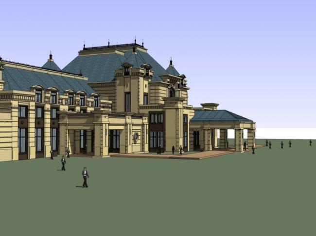 Sketchup商业模型|多层会所，古典风格