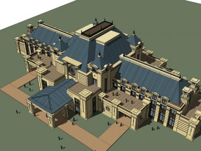 Sketchup商业模型|多层会所，古典风格