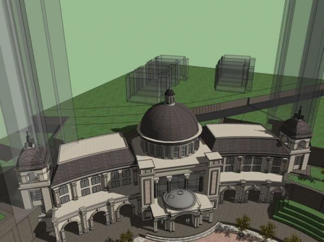 Sketchup商业模型|多层商业会所，古典风格