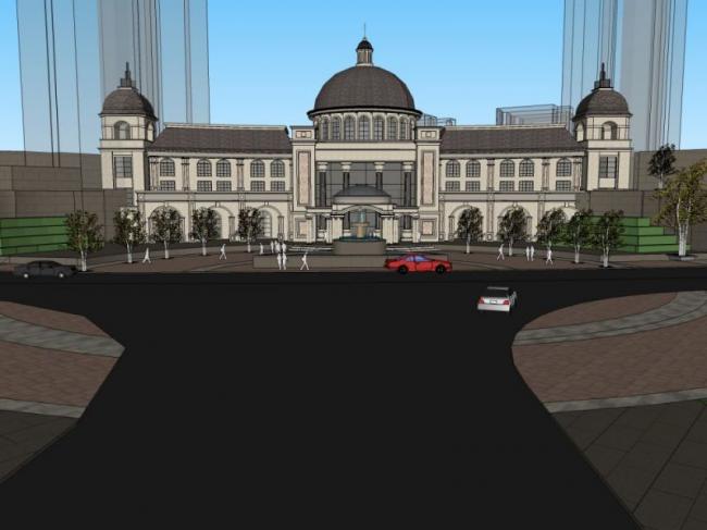 Sketchup商业模型|多层商业会所，古典风格