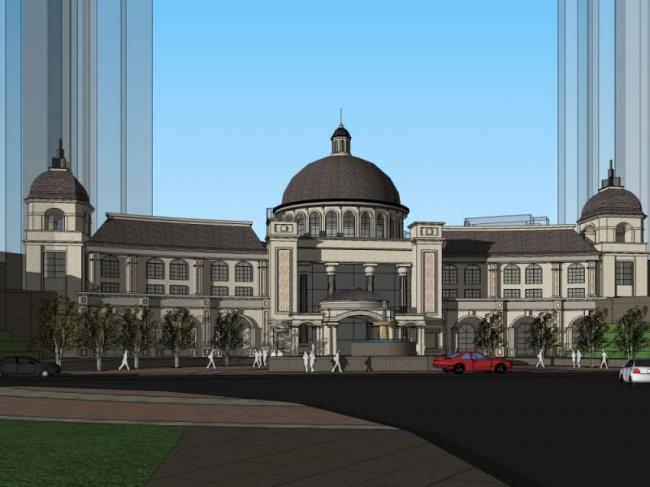 Sketchup商业模型|多层商业会所，古典风格