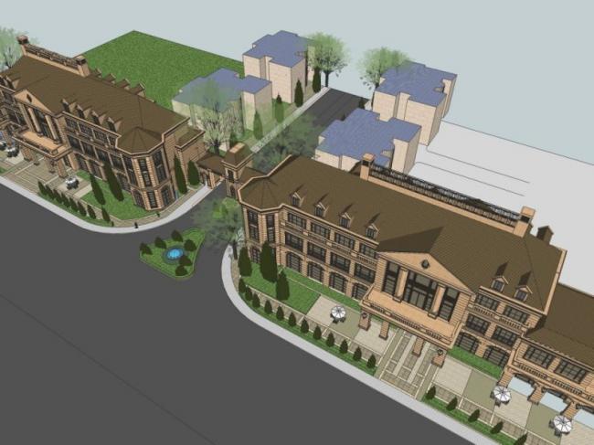 Sketchup商业模型|多层会所，古典风格