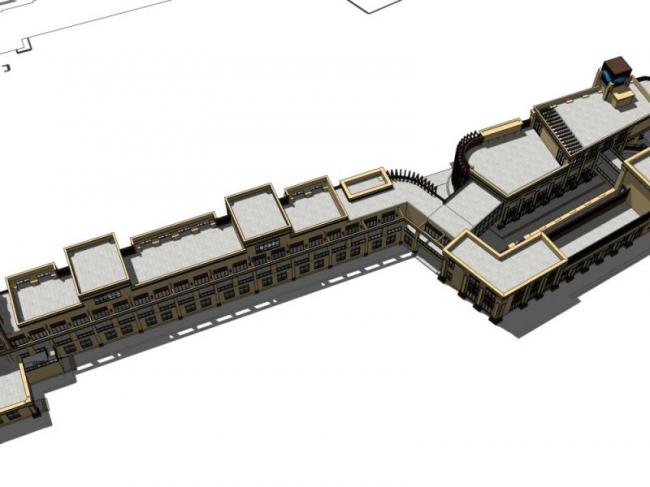 Sketchup商业模型|多层商业街，古典风格