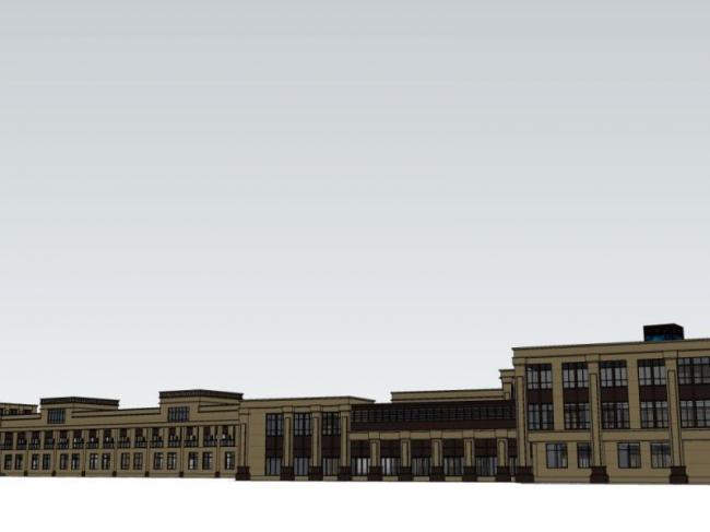 Sketchup商业模型|多层商业街，古典风格