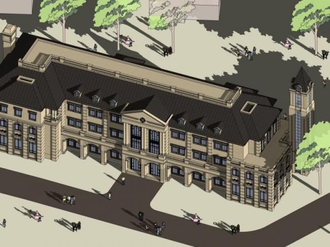 Sketchup商业模型|多层会所，法式古典风格