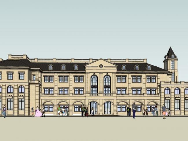 Sketchup商业模型|多层会所，法式古典风格