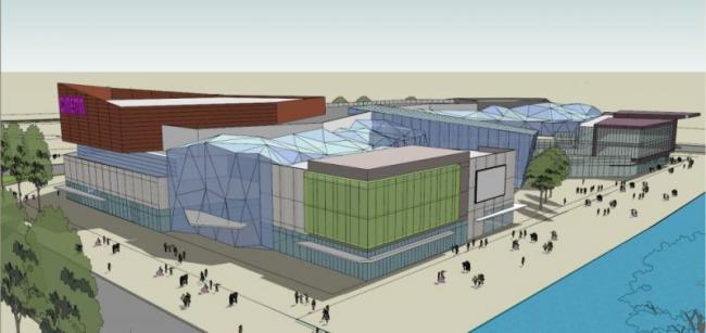 Sketchup综合体模型|多层商业综合体，现代风格