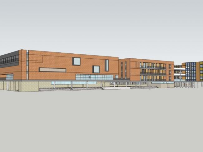 Sketchup学校模型|多层学校，校园教育建筑，现代风格