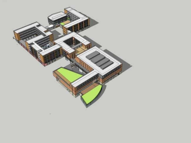 Sketchup学校模型|多层学校，校园教育建筑，现代风格
