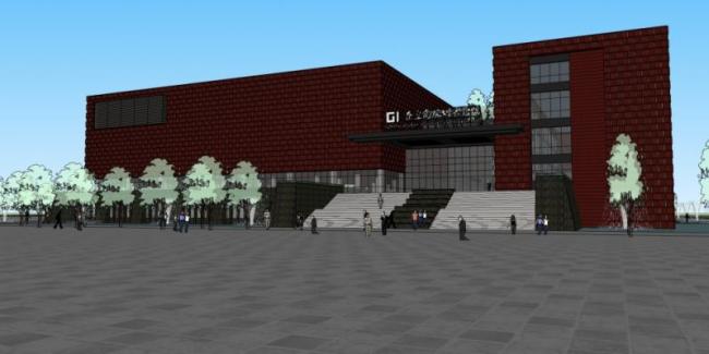 Sketchup文化模型|多层规划展览馆，文化建筑，现代风格