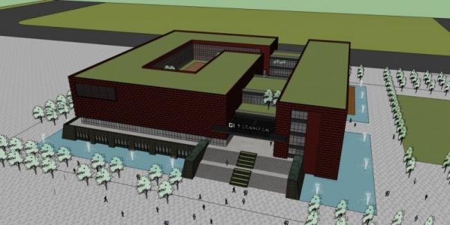Sketchup文化模型|多层规划展览馆，文化建筑，现代风格