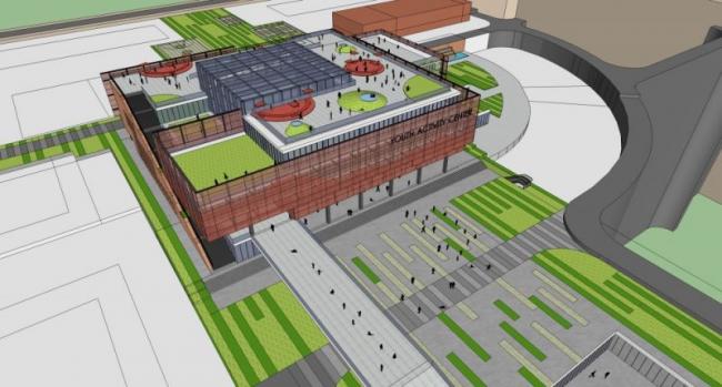 Sketchup文化模型|多层活动中心，文化建筑，现代风格