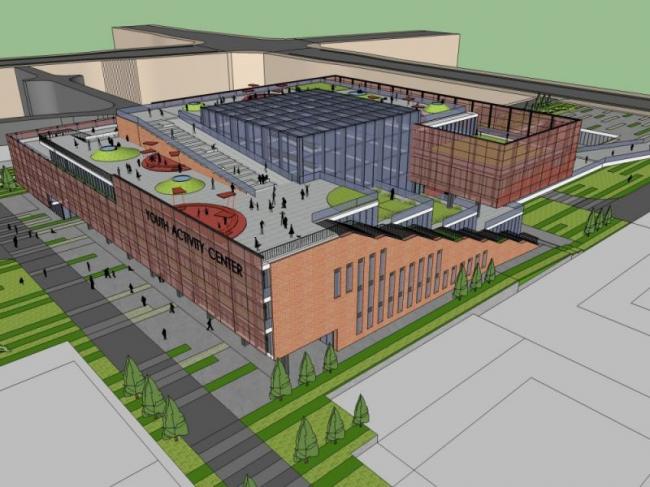 Sketchup文化模型|多层活动中心，文化建筑，现代风格