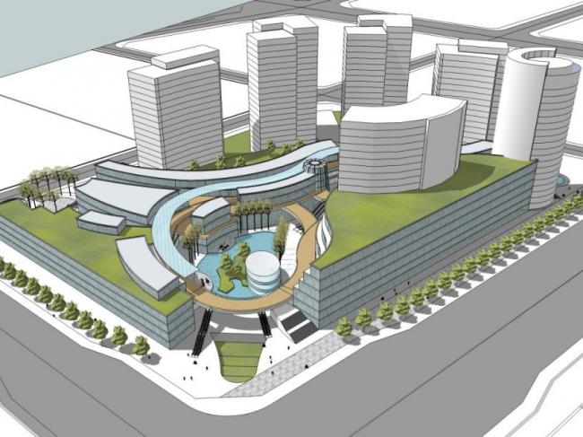 Sketchup综合体模型|多高层商业综合体，现代风格