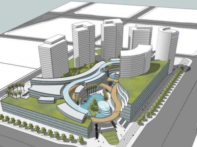 Sketchup综合体模型|多高层商业综合体，现代风格