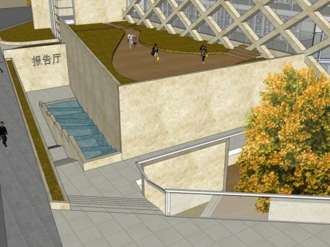 Sketchup文化模型|多层图书馆，文化建筑，现代风格