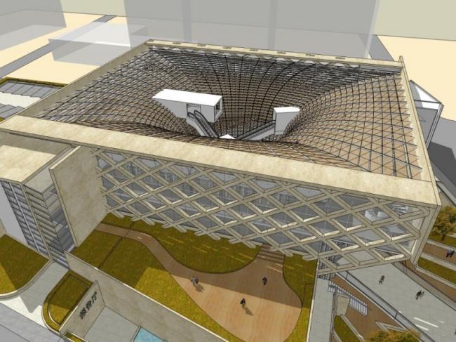 Sketchup文化模型|多层图书馆，文化建筑，现代风格