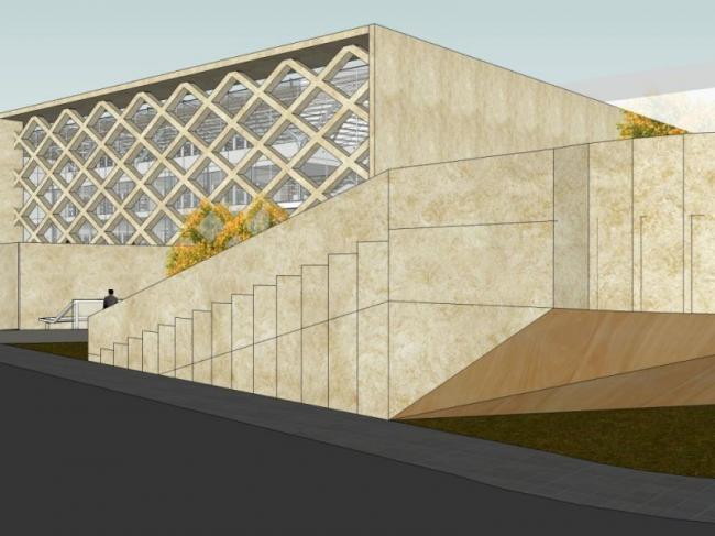 Sketchup文化模型|多层图书馆，文化建筑，现代风格