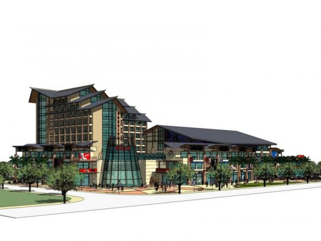 Sketchup商业模型|多高层商业建筑，现代中式风格