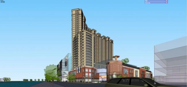 Sketchup综合体模型|多高层商住综合体，商业，住宅，古典风格