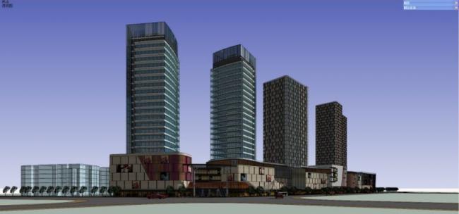 Sketchup综合体模型|多高层商业综合体，办公，住宅，现代风格