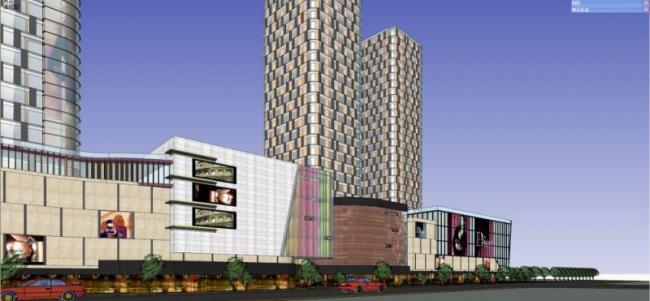 Sketchup综合体模型|多高层商业综合体，办公，住宅，现代风格