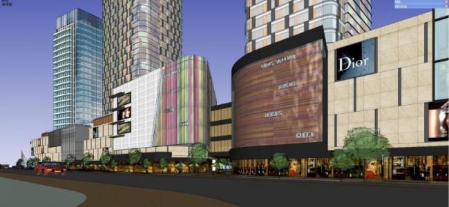 Sketchup综合体模型|多高层商业综合体，办公，住宅，现代风格