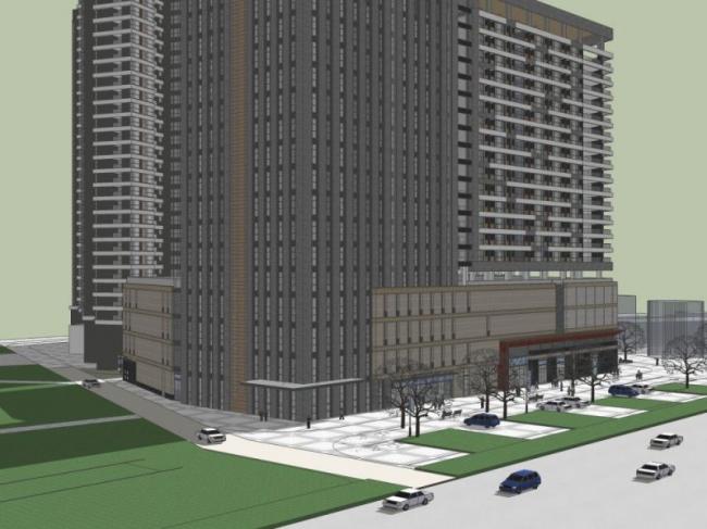 Sketchup综合体模型|超高层综合体，住宅，办公，现代风格