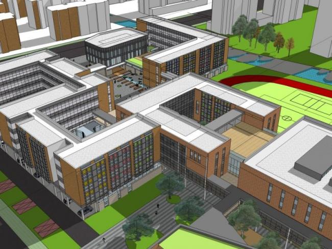 Sketchup学校模型|多层学校，校园教育建筑，现代风格