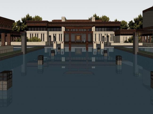 Sketchup商业模型|低层会所，现代风格