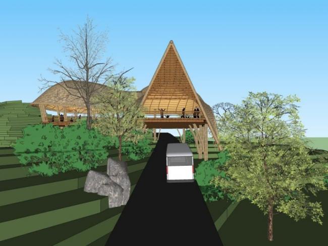 Sketchup景观模型|瞭望台景观，现代风格