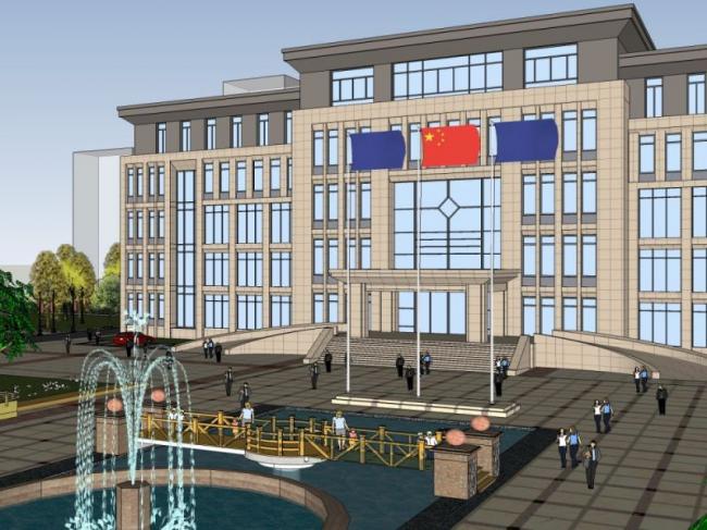 Sketchup办公模型|多层办公楼，现代风格