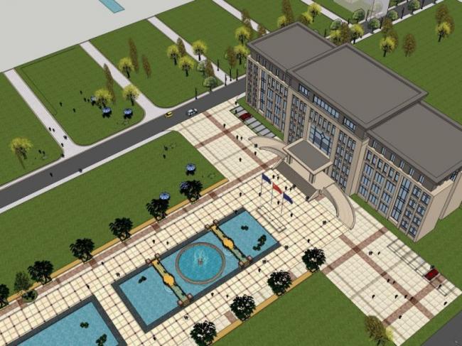 Sketchup办公模型|多层办公楼，现代风格