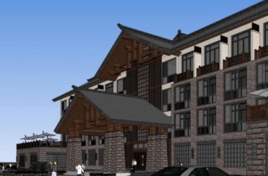 Sketchup酒店模型|多层酒店，中式风格-BIM建筑网