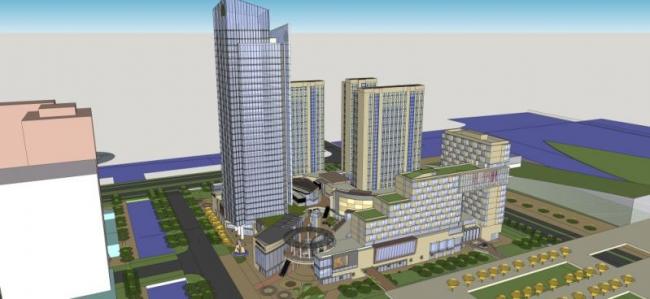 Sketchup综合体模型|超高层商业综合体，办公，酒店，住宅，现代风格