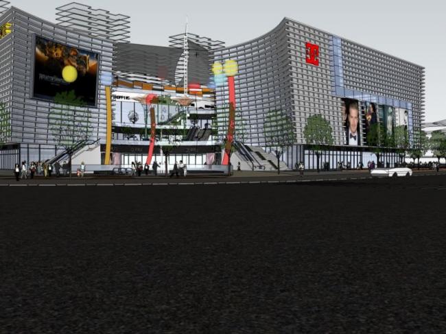 Sketchup综合体模型|多层商业综合体，现代风格