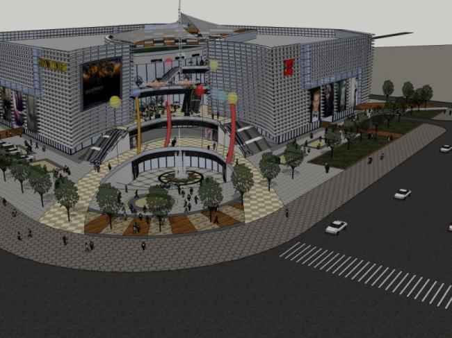 Sketchup综合体模型|多层商业综合体，现代风格