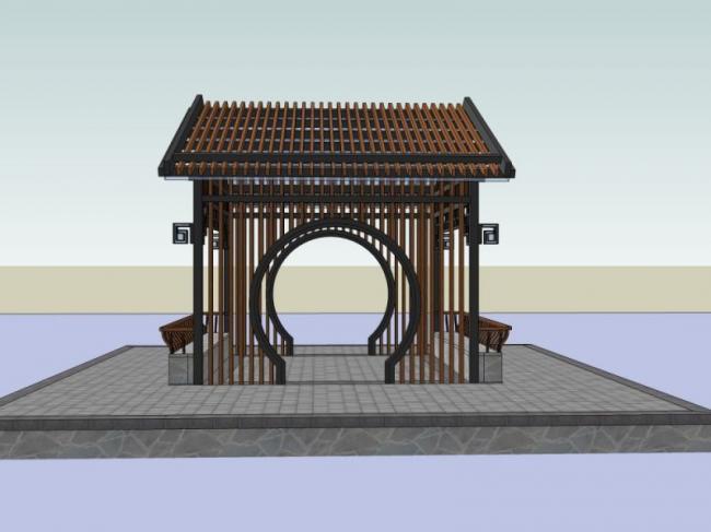Sketchup小品模型|亭子，中式风格，小品
