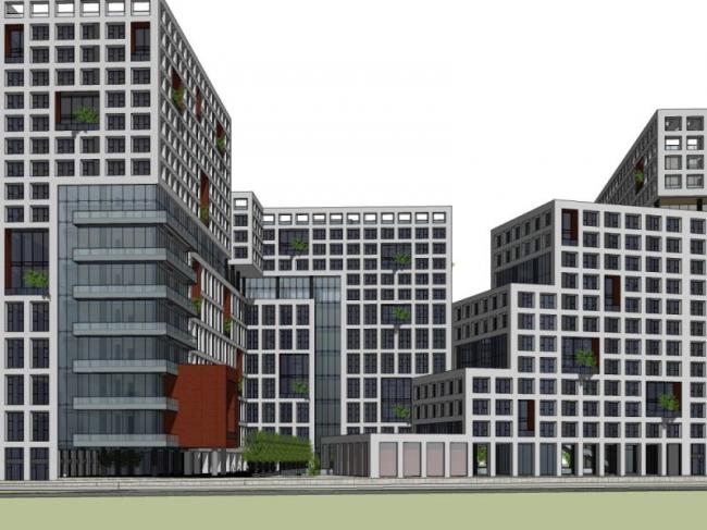 Sketchup办公模型|多高层创意园，现代风格