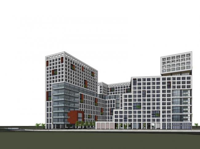 Sketchup办公模型|多高层创意园，现代风格