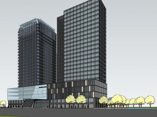 Sketchup综合体模型|多高层商业综合体，办公，住宅，现代风格