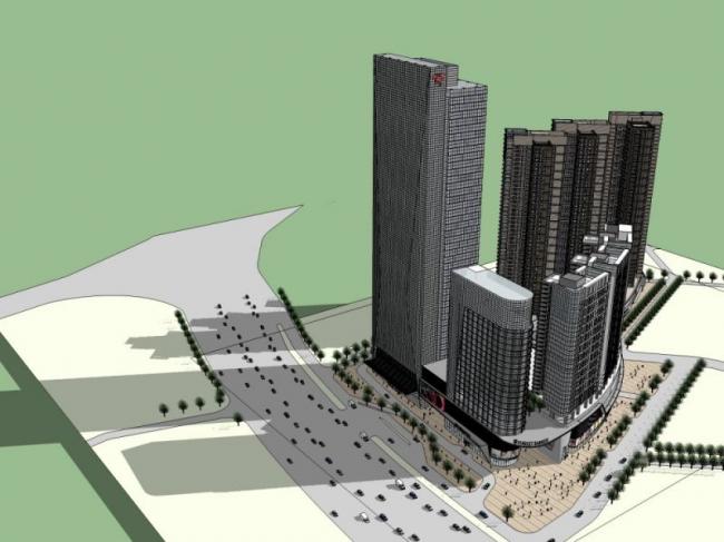 Sketchup综合体模型|超高层综合体,商业,酒店,办公,住宅,现代风格-BIM建筑网