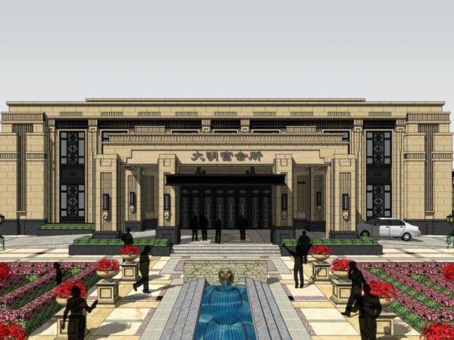 Sketchup商业模型|低层会所，现代风格