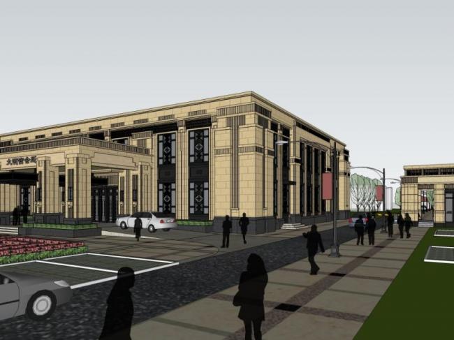 Sketchup商业模型|低层会所，现代风格