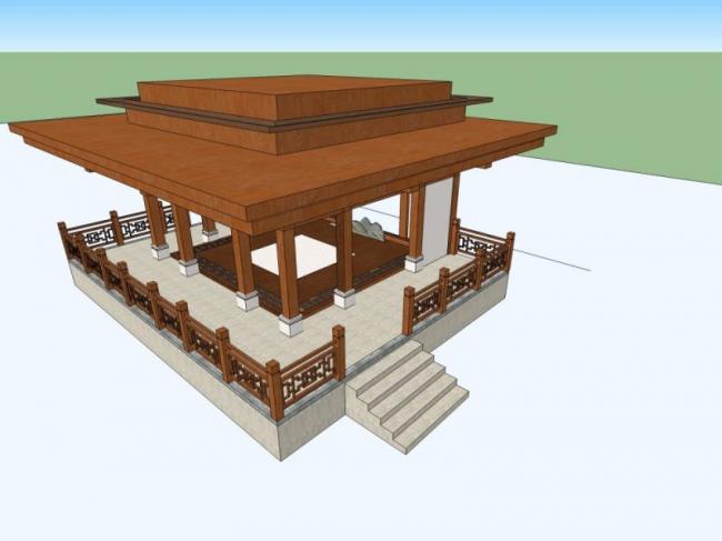 Sketchup小品模型|亭子，中式风格，小品