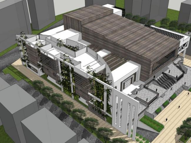 Sketchup文化模型|多层剧场剧院，文化建筑，现代风格