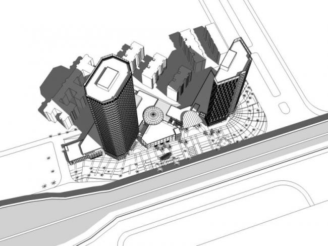 Sketchup综合体模型|超高层商业综合体，办公，居住，现代风格