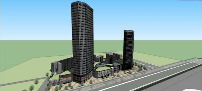 Sketchup综合体模型|超高层商业综合体，办公，居住，现代风格